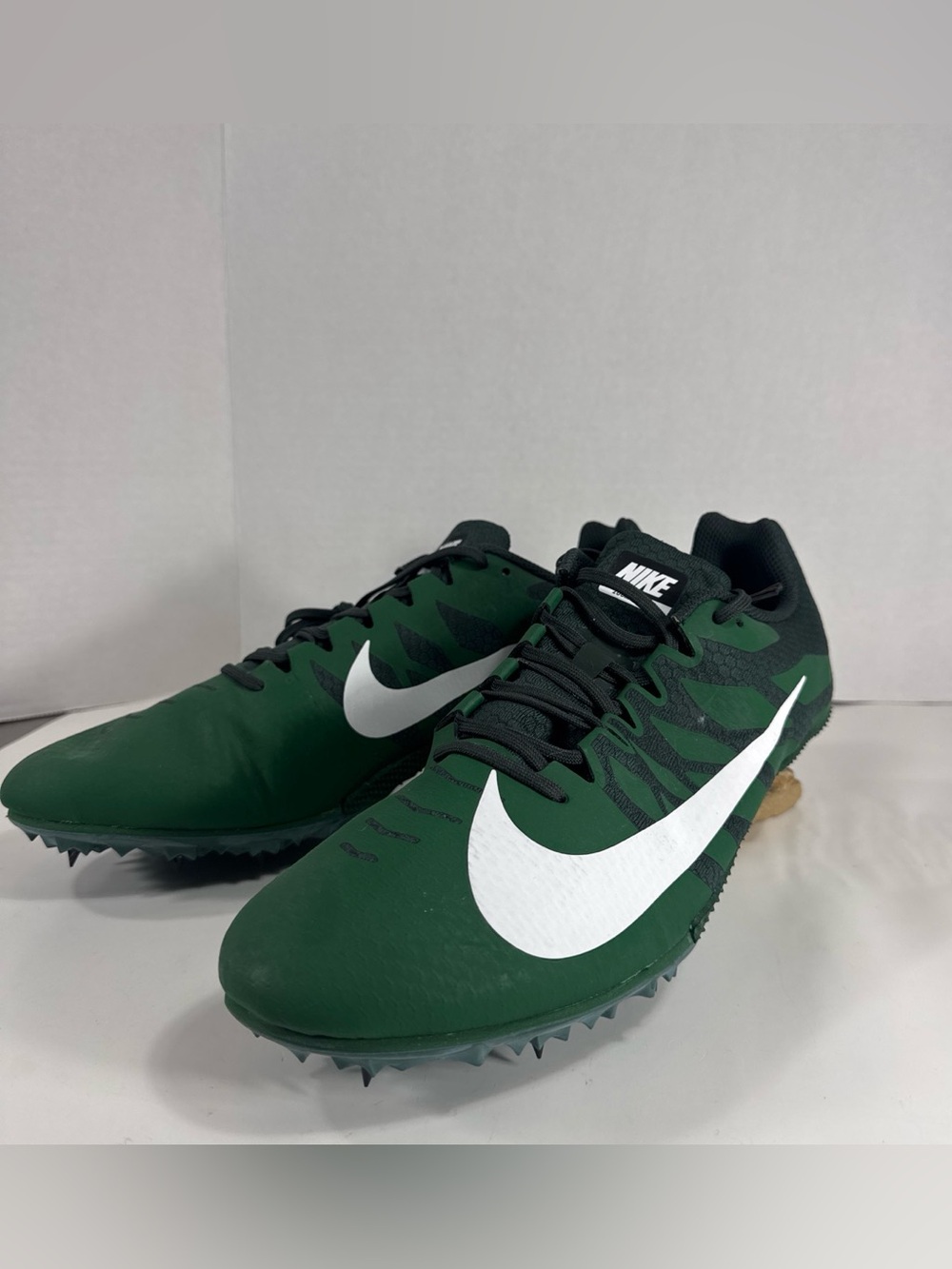 Nike Men’s Green Sprint Spikes with White Swoosh